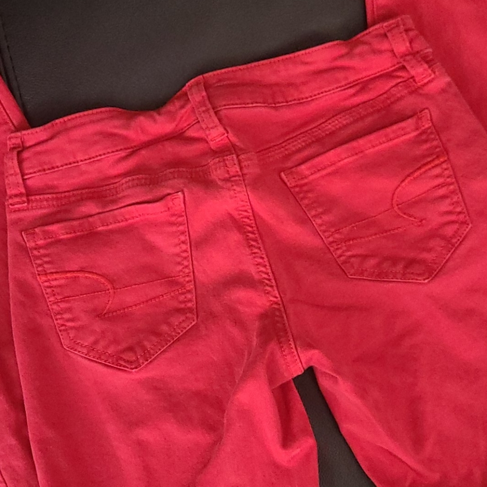 American Eagle Red Skinny Jeans - Picture 5 of 8